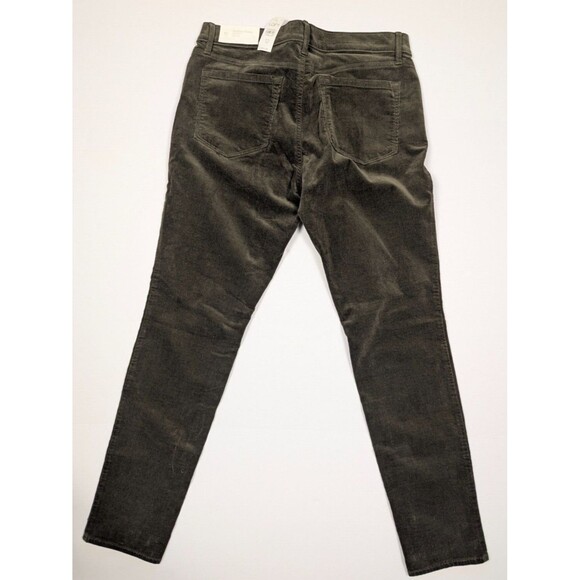Ann Taylor Loft Modern Skinny Size 12 Green Corduroy Pants 32 Waist 30 Inseam - Picture 2 of 13